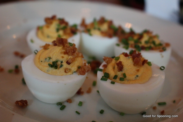 Dilled Deviled eggs with bacon at Bravehorse Tavern