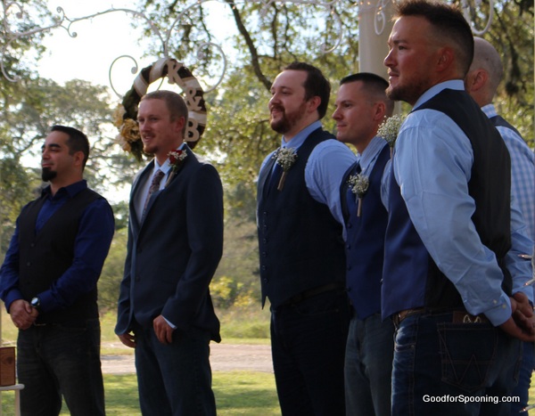 My Friend Brian (2nd from the left) and his attendants waiting on the Bride's arrival