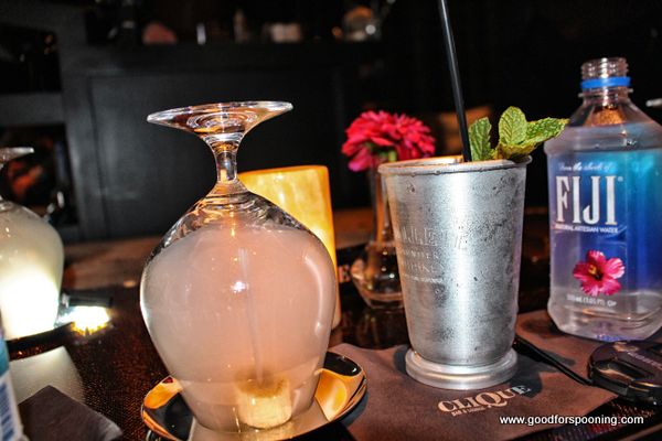 Try this cocktail from the table side service cart. Yes, that is a banana in the smoke.