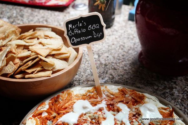 Merle's Buffalo BBQ Opossum Dip - clever themed name for a fave dip. Get the recipe HERE.