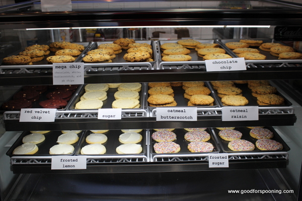 Over sized cookies used to make ice cream sandWISHes or to enjoy as is. Familiar faves and some house specialties.
