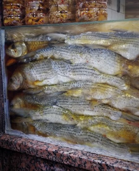 Fesikh on display in the Aswan souk.